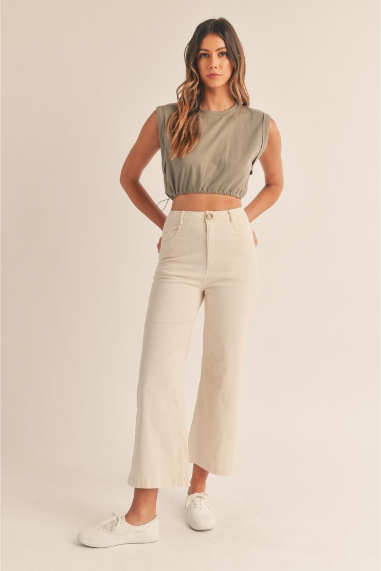 Kenny Ivory Wide Leg Cropped Pants – Pippa & Pearl