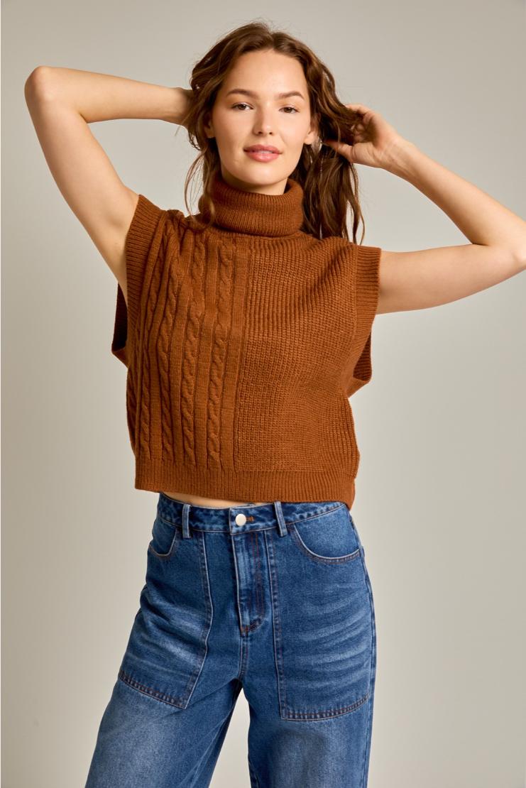 Sleeveless knit turtleneck new arrivals