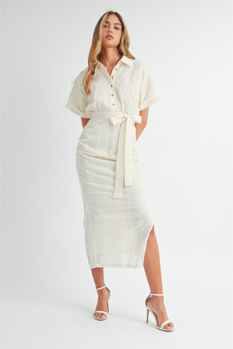 Cream button up dress cheap