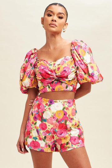 PRE-ORDER ONLY! (May '24) - Gabby Floral Garden Party Short Set (Sold Separately)
