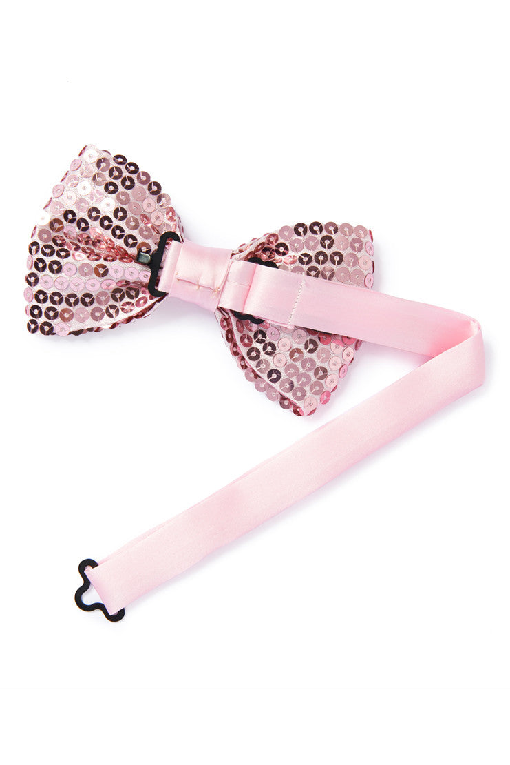 Pink Sequin Bow Tie