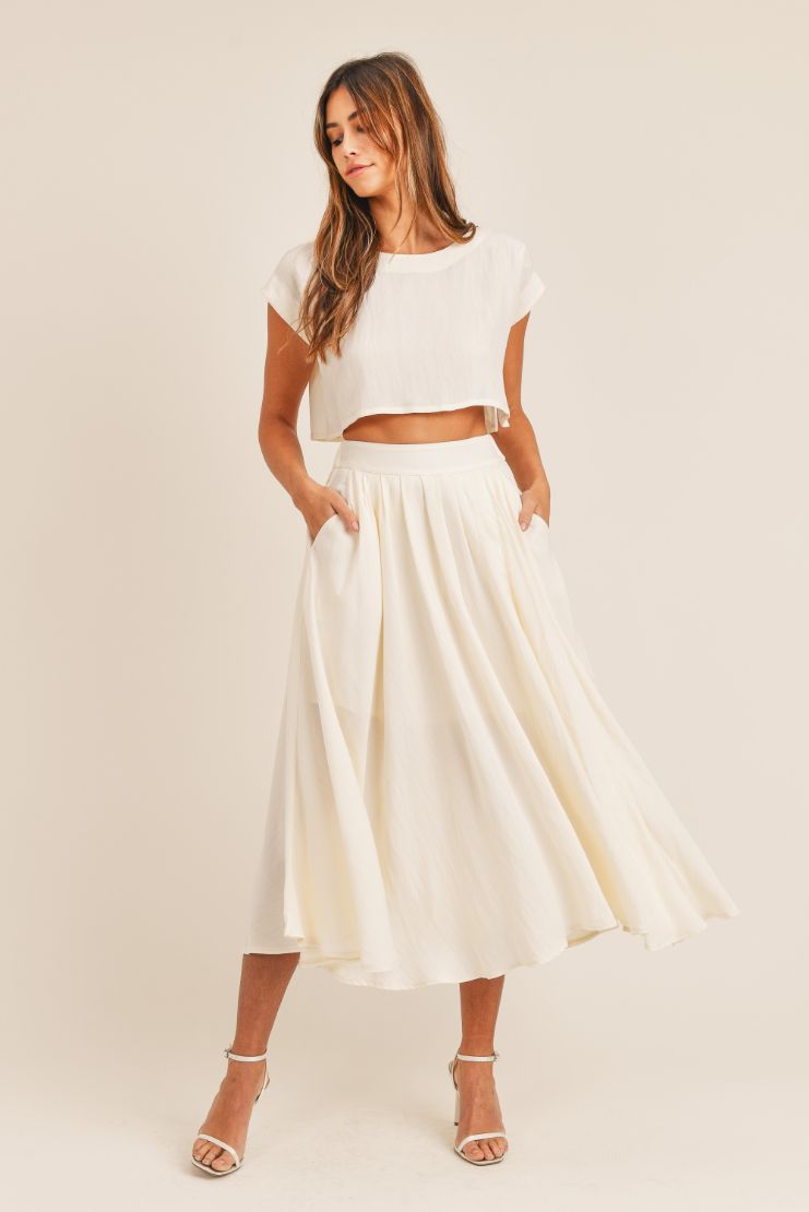 Linen Midi Skirt Set
