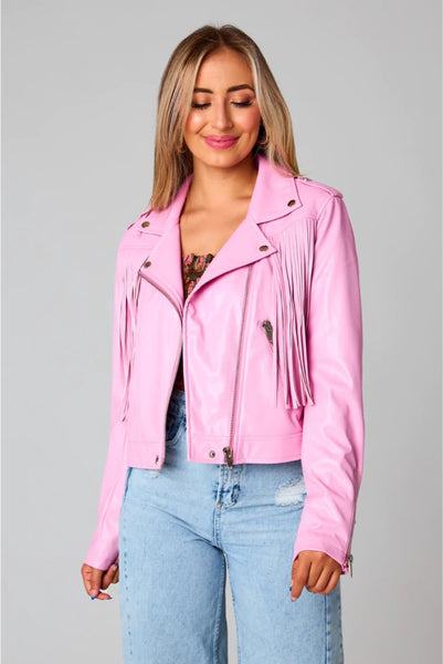 Vegan fringe jacket top