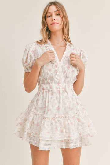 Sarah Floral Ruffle Tiered Mini Dress