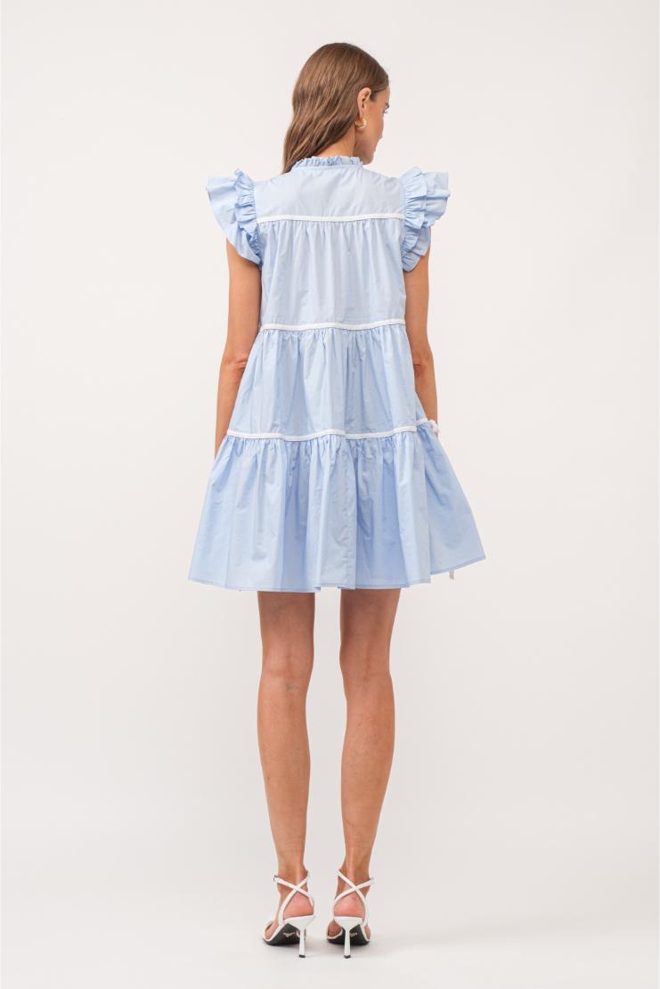 Amy Cotton Poplin Tiered Mini Dress