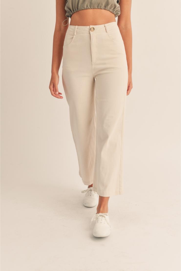 Kenny Ivory Wide Leg Cropped Pants – Pippa & Pearl