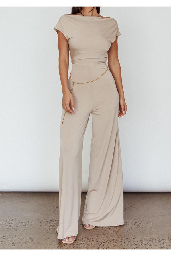 Fiona Cap Sleeve Twist Back Jumpsuit