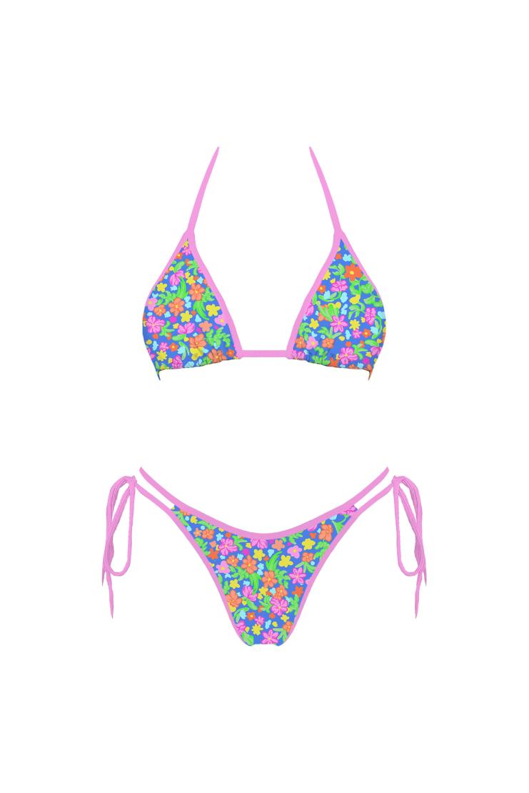 Carrie Florals Contrast Triangle Bikini Top & Bottom (Sold Separately ...