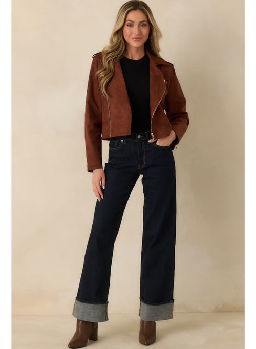 Briar Vegan Sued Jacket - Brown