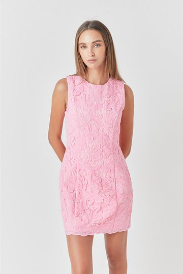 Isabelle Pink Lace Shift Dress