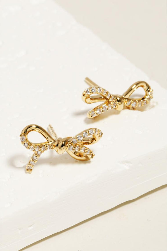 Perfectly Tied Bow Shine Earrings
