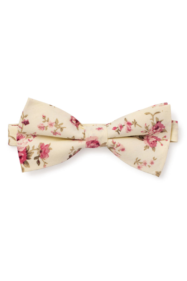 Florals Chic Floral Bow Tie - Ivory & Pink