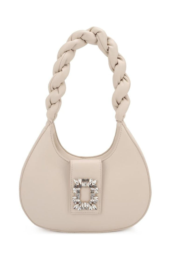 Jenna Faux Leather Handbag - Ivory