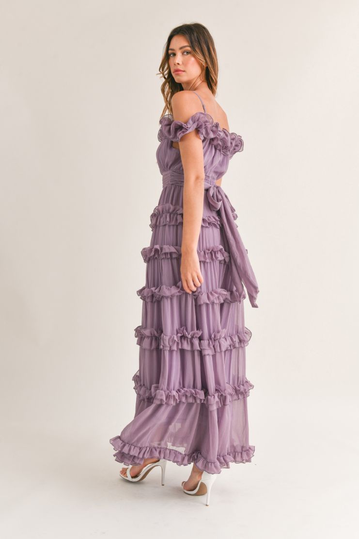 Leylani Ruffle Tiered Maxi Dress - Lavender
