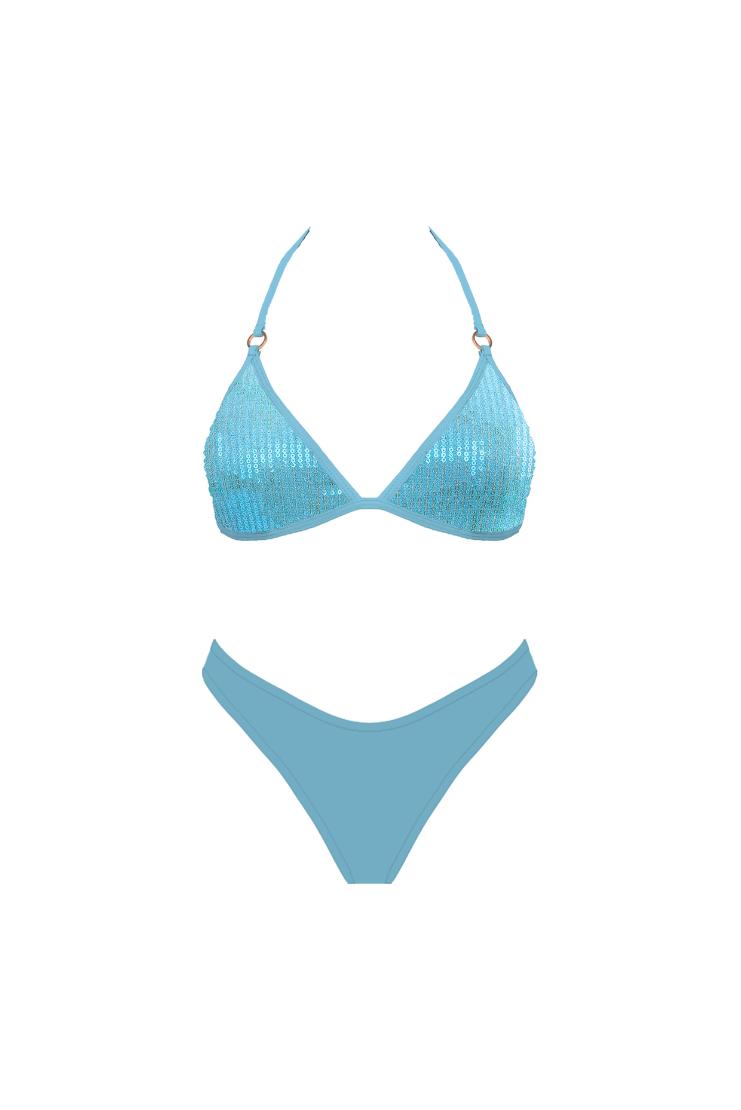 Jasmin Sequin Triangle Bikini Top & Bottoms (Sold Separately