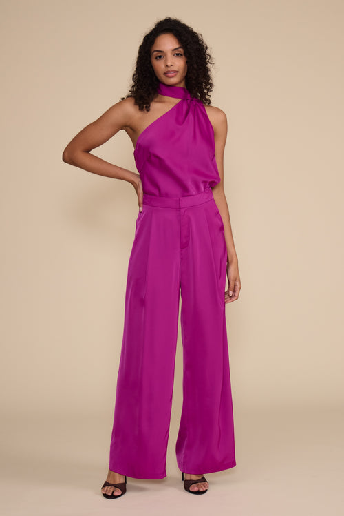 Gerrie Satin Pants - Magenta