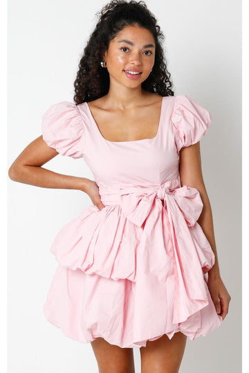 Anabelle Vintage Pink Southern Belle Layered Mini Dress
