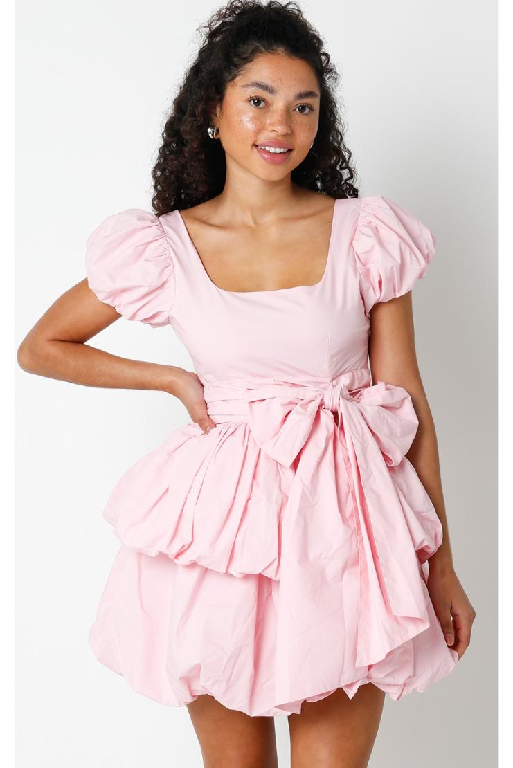 Anabelle Vintage Pink Southern Belle Layered Mini Dress