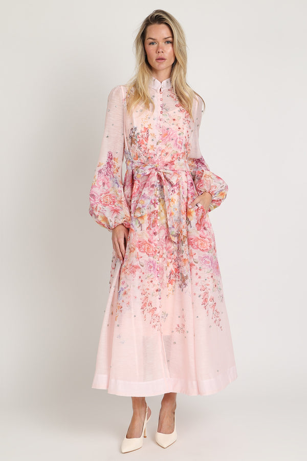 long sleeve maxi dress birthday Long Sleeve Pearl Backless Maxi Dress Hot Pink
