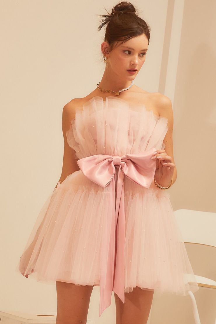 The Emily - Tulle Bow With Pearls – picntell