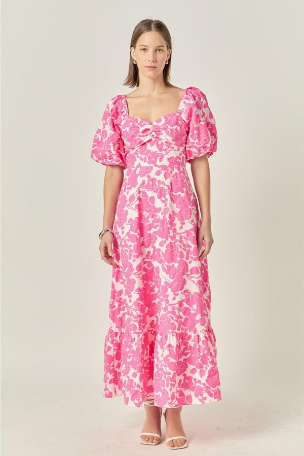 Polly Floral Print Puff Sleeve Maxi Dress