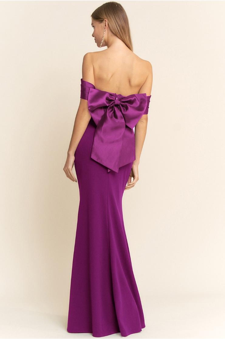 PRE-ORDER Only! (ETA June 30th) Felicity Off Shoulder Satin Back Bow M ...