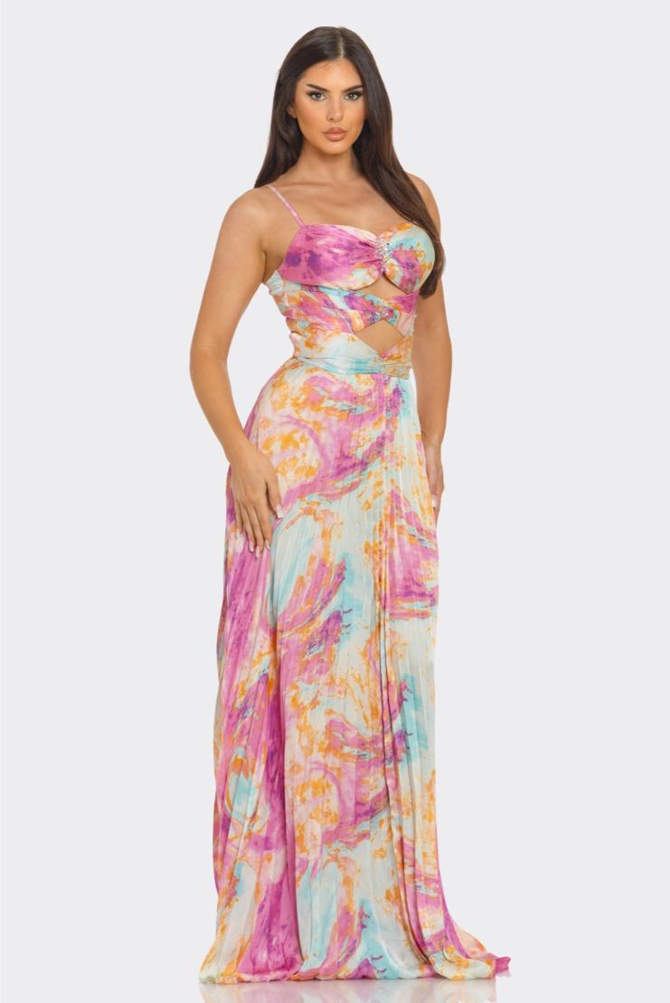 LouJane Pleated Maxi Dress - Watercolor Pippa & Pearl LouJane Pleated Maxi Dress - Watercolor Pippa & Pearl