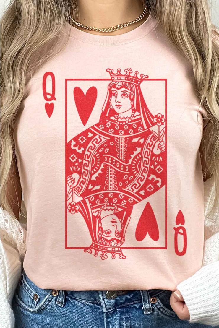 Queen Of Hearts Graphic Tee Shirt