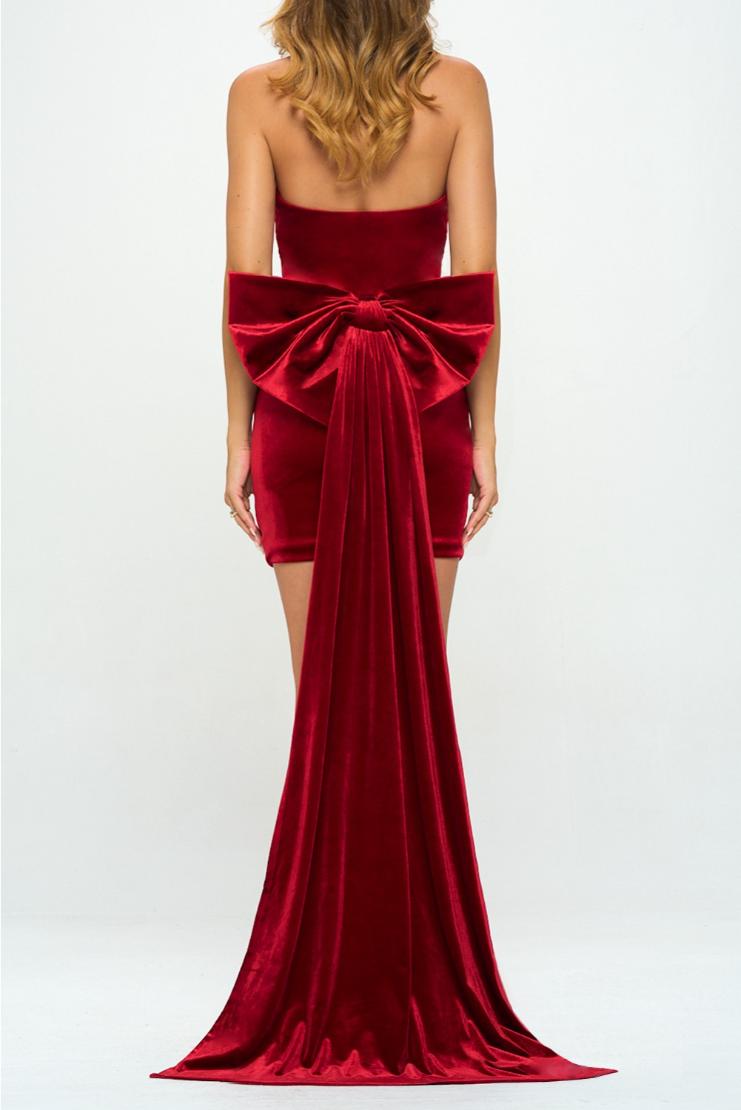 Mrs. Showstopper Velvet Bodycon Mini Dress - Red Pippa & Pearl Mrs. Showstopper Velvet Bodycon Mini Dress - Red Pippa & Pearl