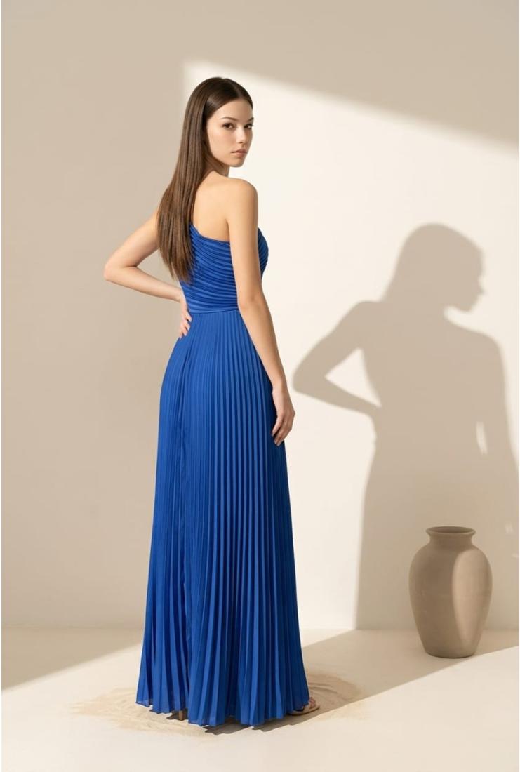 blue pleated one shoulder dress Rozanna Maxi Formal dress Used Rivini A-Line Dress ELECTRIC-BLUE Order fabric swatches today Size:Large (7 to 10 years)