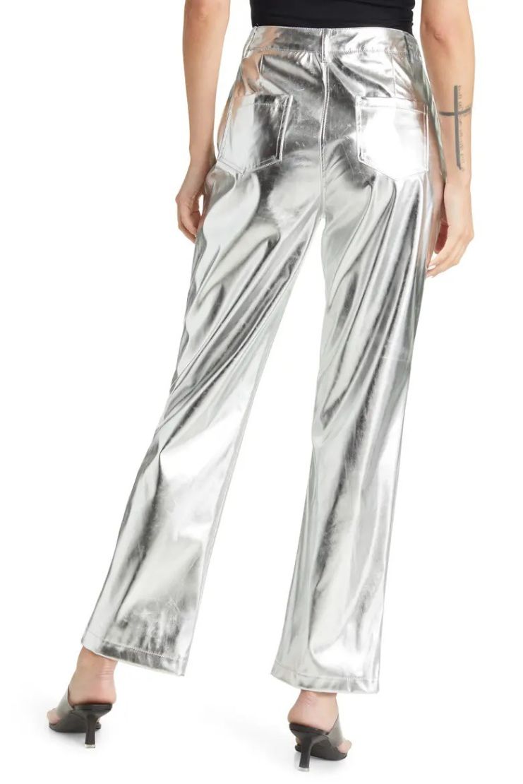 Bey Silver Metallic Trousers