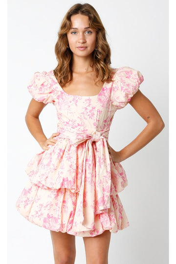 Anabelle Southern Belle Layered Mini Dress - Vintage Florals
