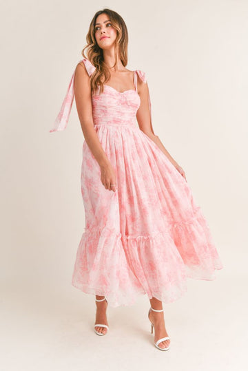 Abigail Midi Dress - Pink