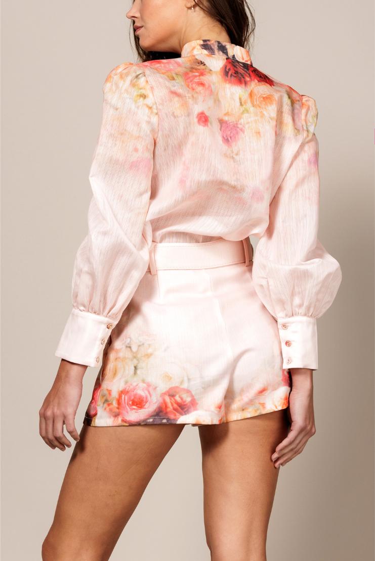Willow Watercolor Floral Print  Button Up & Shorts Set (Sold Separately)