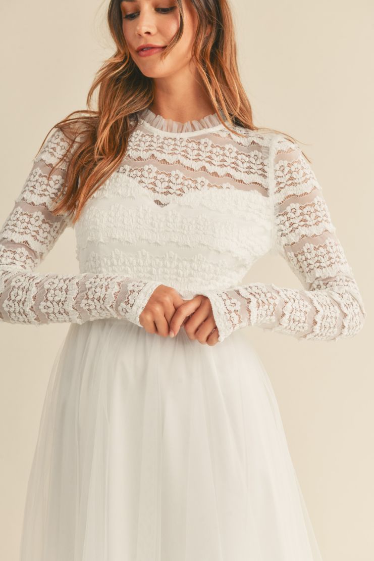 Maeve Lace Bodice Midi Dress