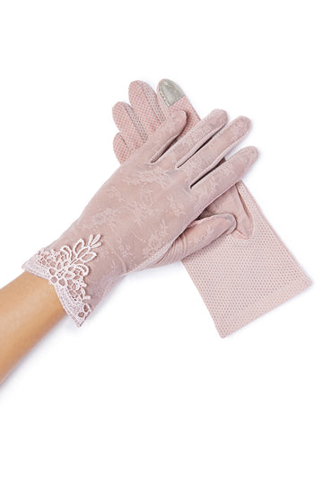 Jasmine Sheer Lace Gloves - Mauve