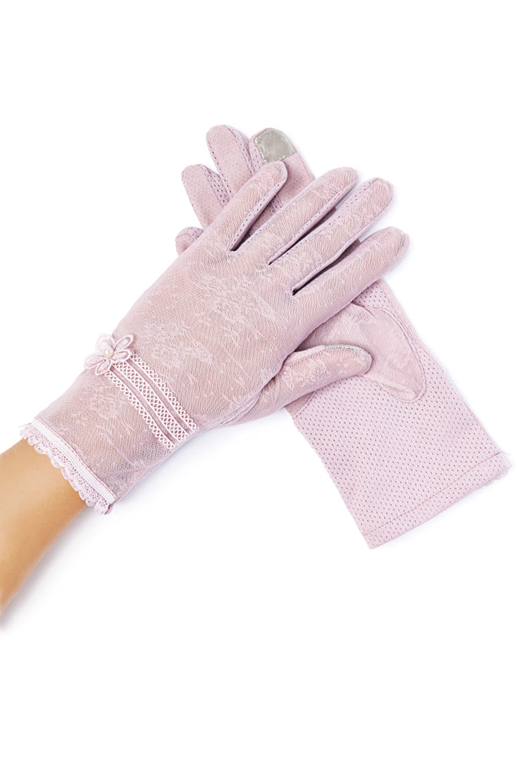 Ava Sheer Lace Gloves - Lilac