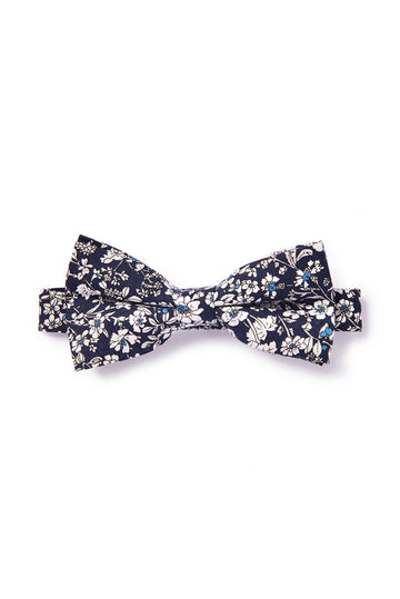 Blue and white bow tie