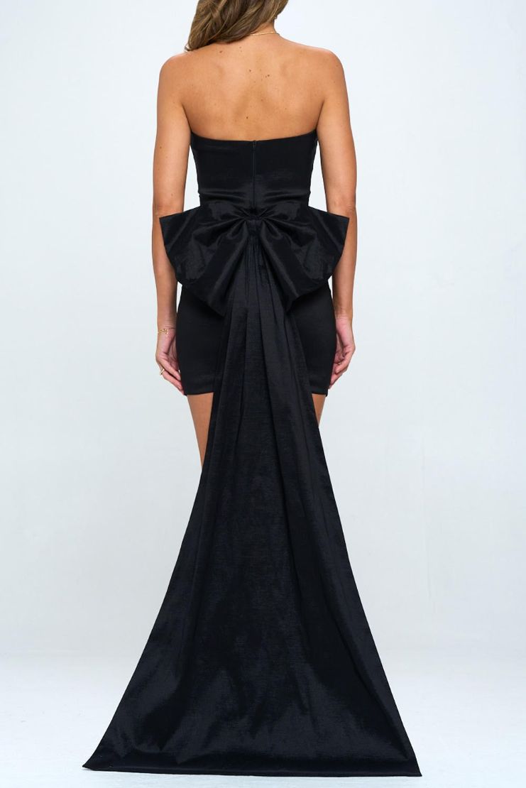 Satin Bow Back Maxi Dress | boohoo