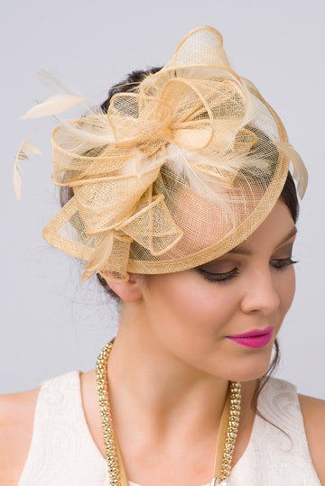 Penny Fascinator - Champagne Gold