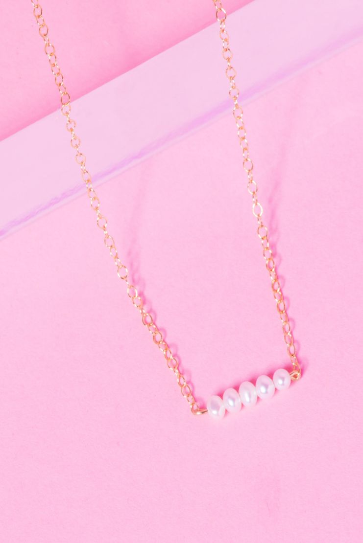 Cluster 14K Gold Filled Bar Necklace