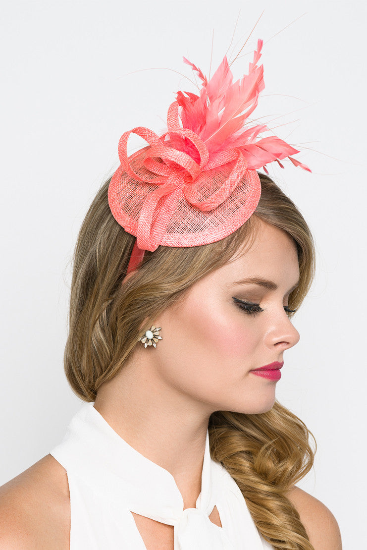 Coral Pink Fascinator
