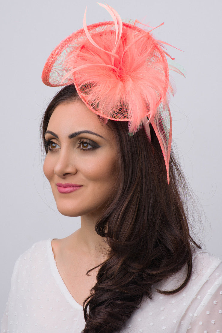 Victoria Fascinator - Coral