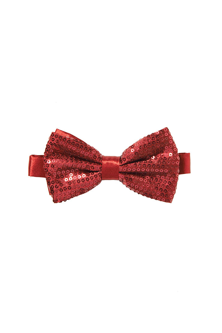 Men's Sequin Bow tie - Burgundy