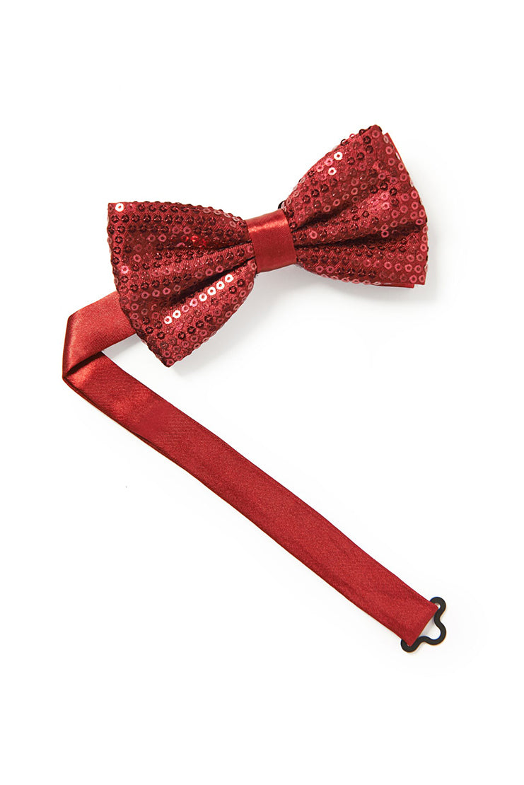 Men's Sequin Bow tie - Burgundy