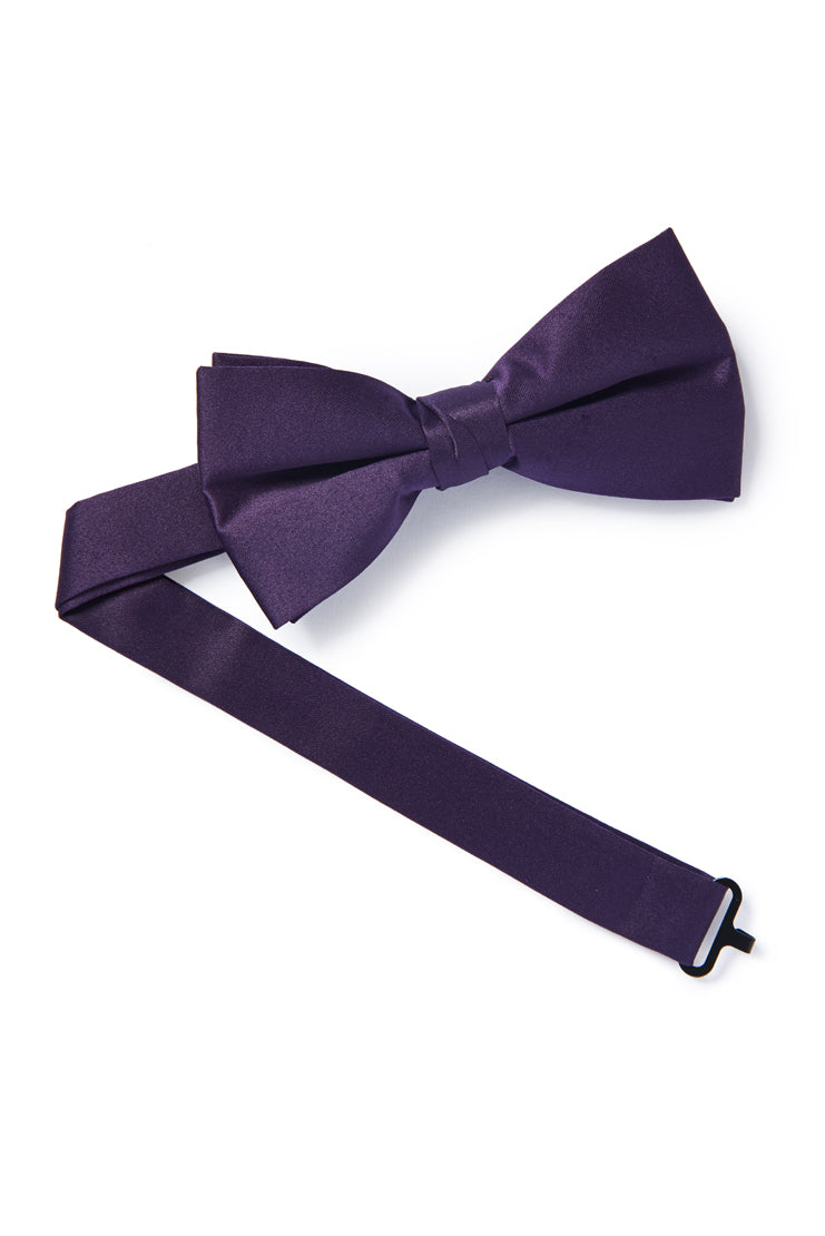 Purple Satin Bow Tie