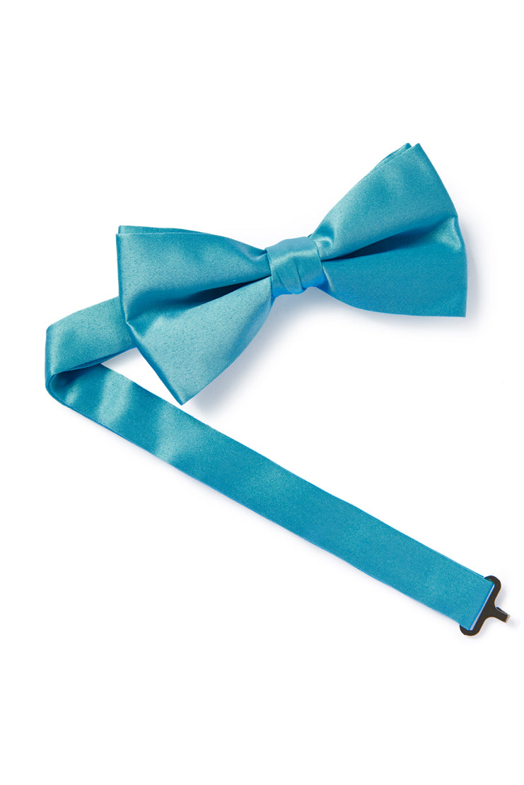 turquoise satin bow tie