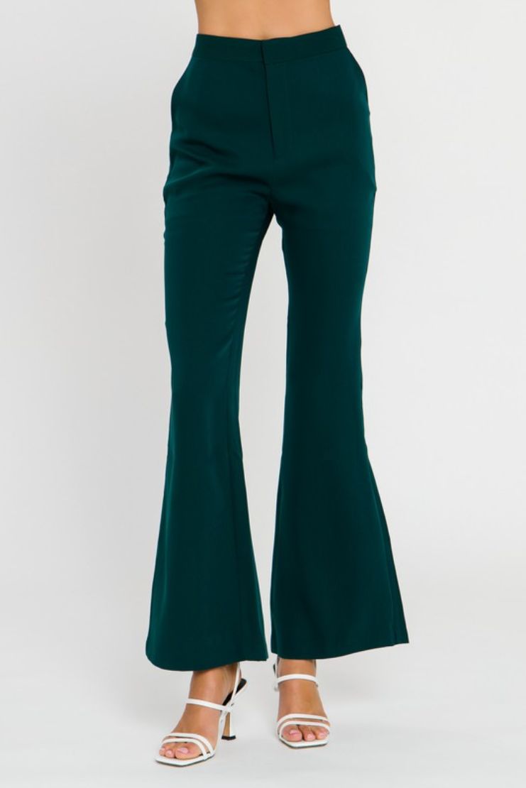 Emerald Green Flared Trousers
