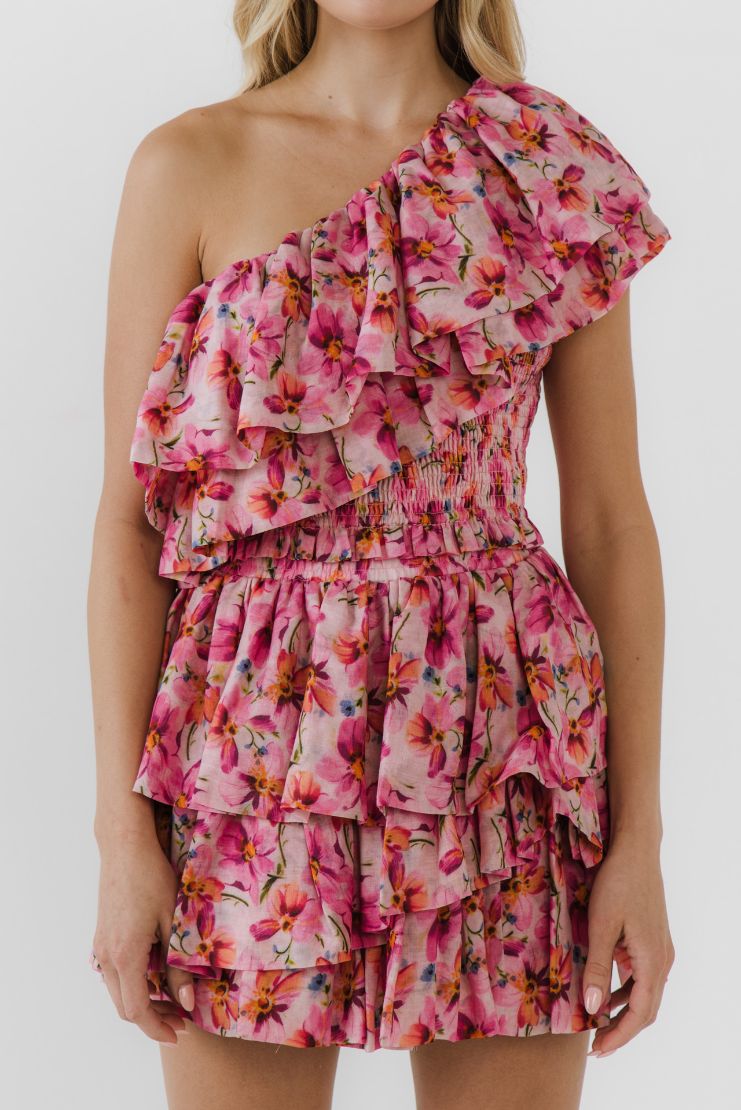 Leia Ruffle Floral Print Skirt