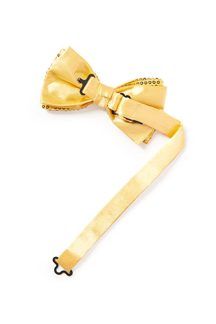 Men's Sequin Bow Tie - Gold